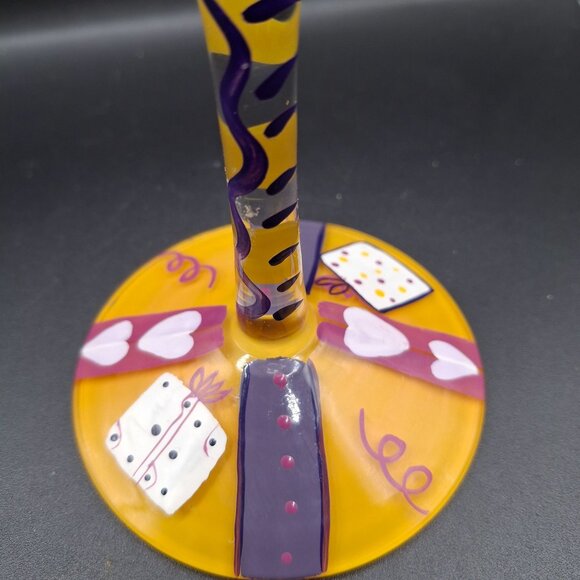 Hand-Painted Lolita Birthday Girl Hand-Painted Martini Glass Colorful Design - Picture 7 of 8